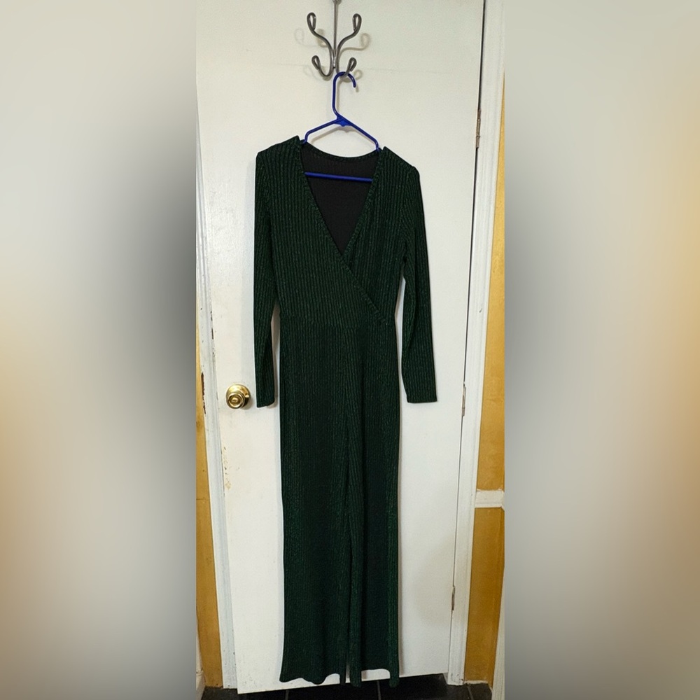 Elegant Green Long Sleeve Jumpsuit